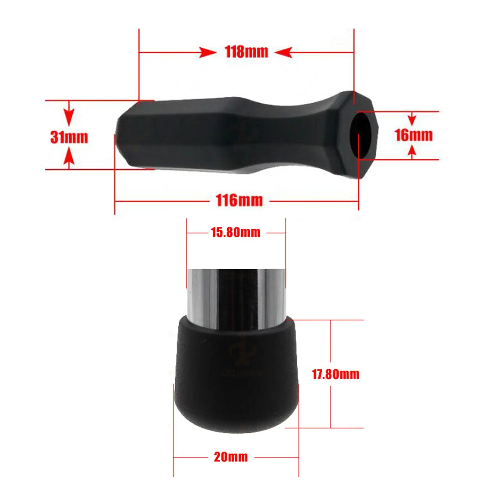 

16 Pieces Standard Foosball Tables Octagonal Handles And End