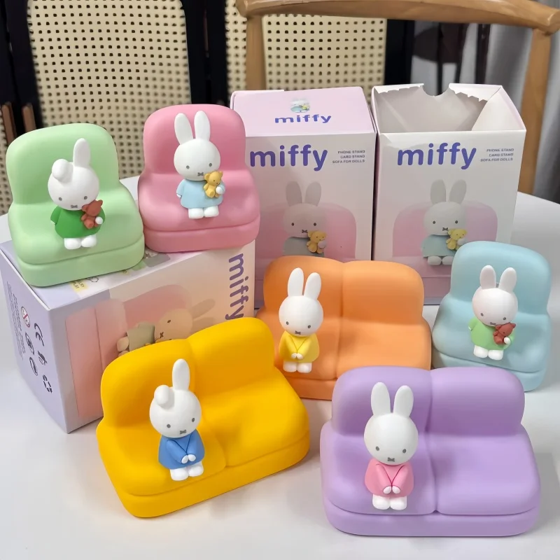 

Kawaii Miffy мультфильм окружающий диван подставка для мобильного телефона слепая коробка модная игровая модель ручное украшение стола милая кукла игрушка подарки