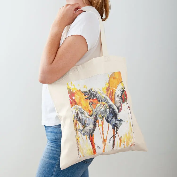 

Dance of the Sandhill Cranes Tote Bag canvas tote bags the tote bag custom canvas bag canvas shopping