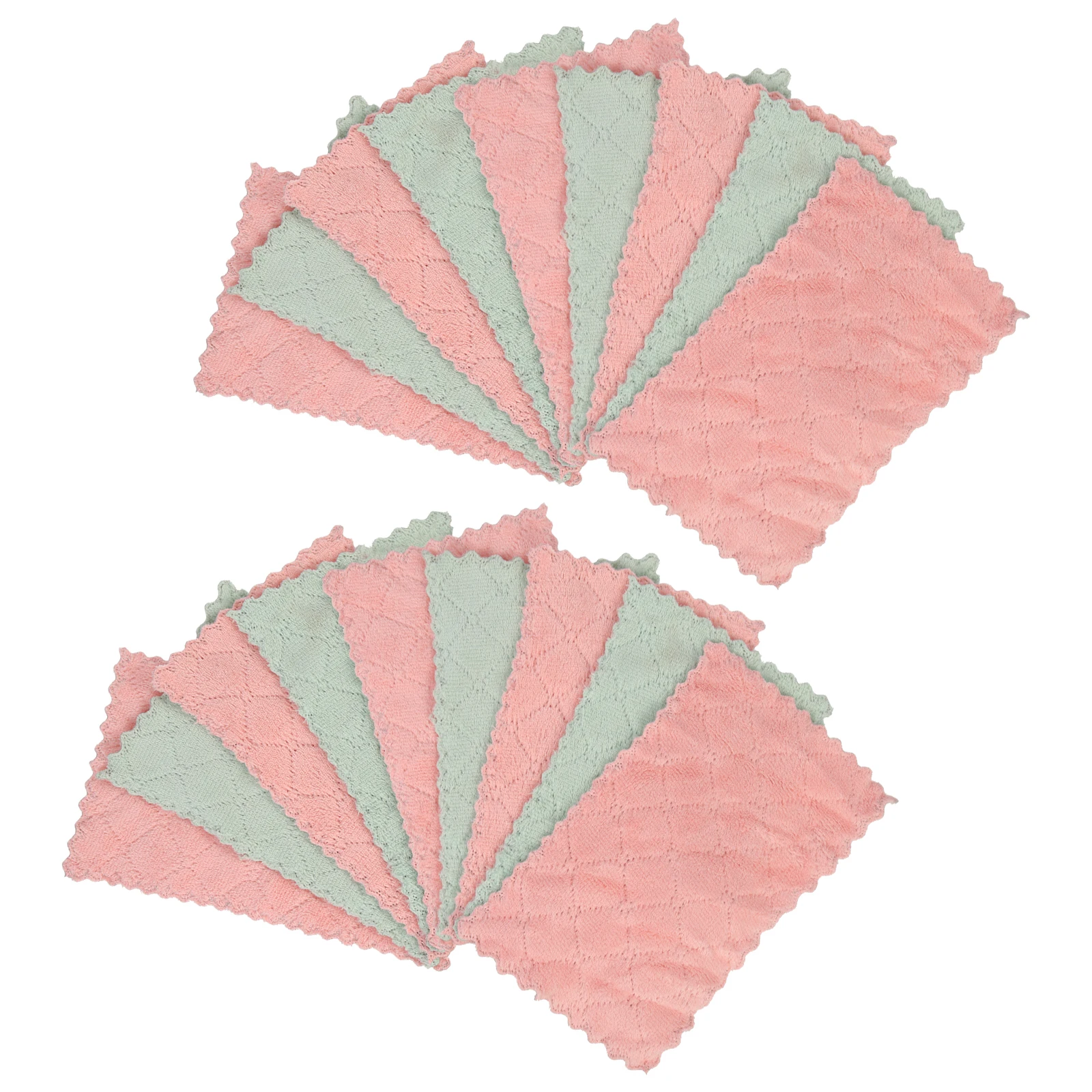 

20pcs Cleaning Cloth Kitchen Towels White Microfiber Absorbent Coral Fleece Thicken Rags Dish Cloth Multi Surface Home