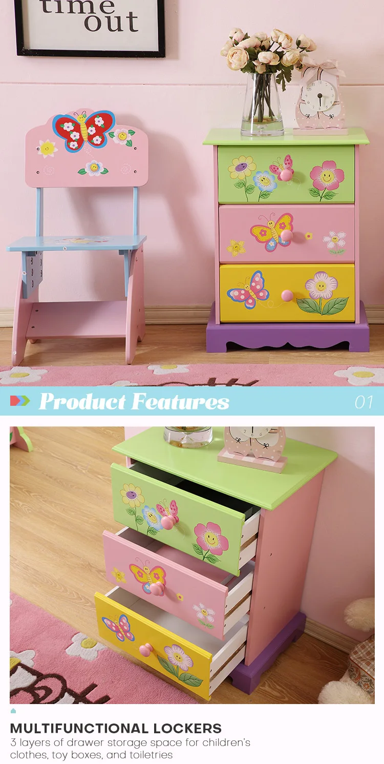 Factory Supply 3 Layer Wood Storage Cabinets Children Wooden Cabinet Living Room Cabinet Furniture