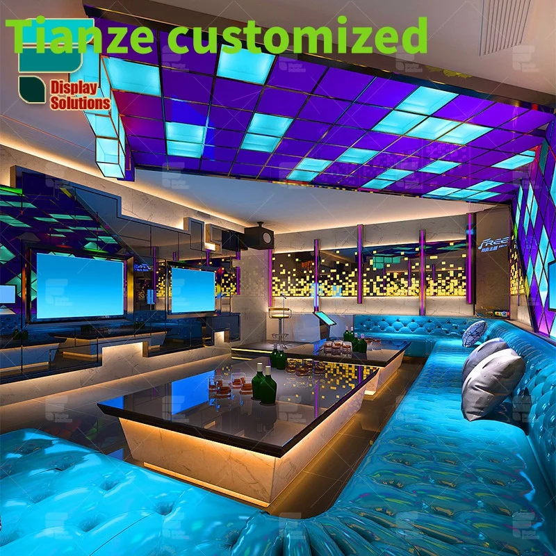 

{customized}New Lounge Furniture Bar Night Club LED Lighting Night Club Interior Design Showcase Shero