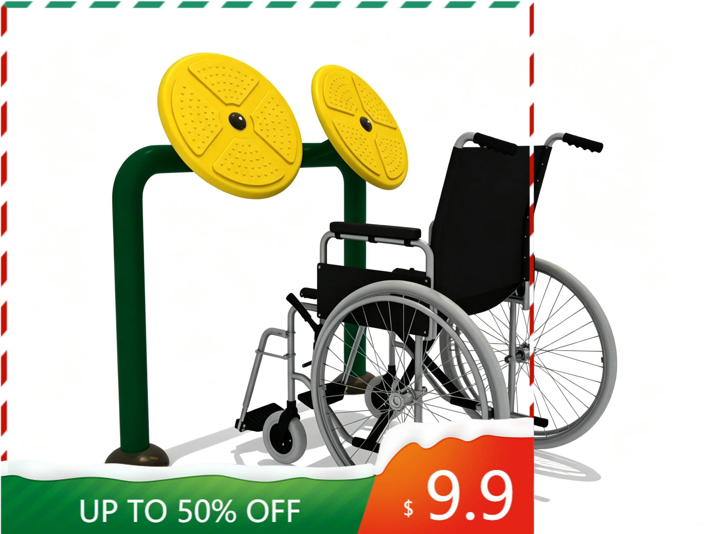 Public Park Outdoor Fitness Machine Durable Galvanized‑Steel Tai‑Chi Spinner for Disabled Daily Workout