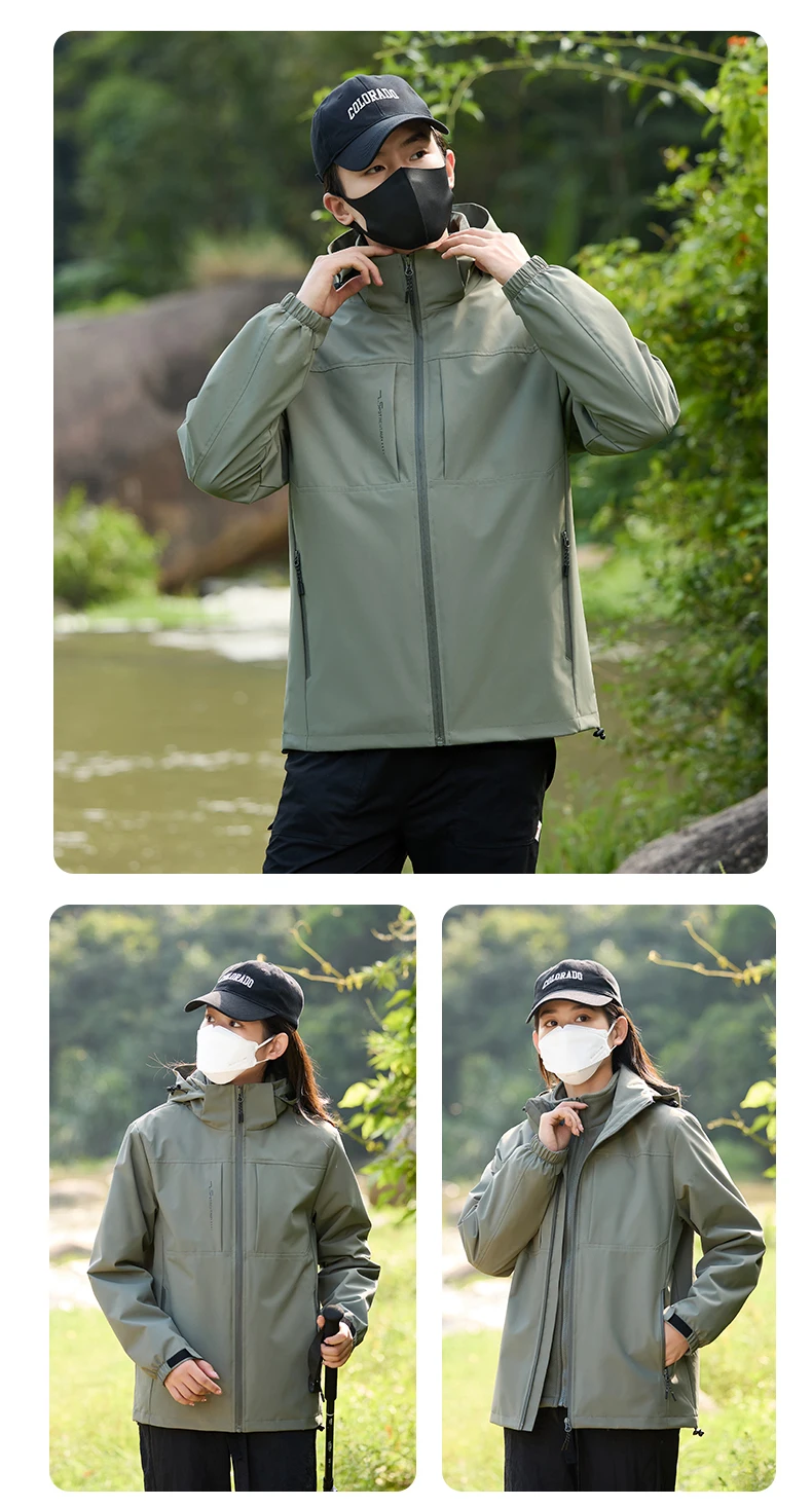 LNGXO 3-in-1-Winterjacke, Unisex, wasserdicht, winddicht, warm, Windjacke, austauschbare Fleecejacke, Wandern, Klettern, Camping – Detail 23