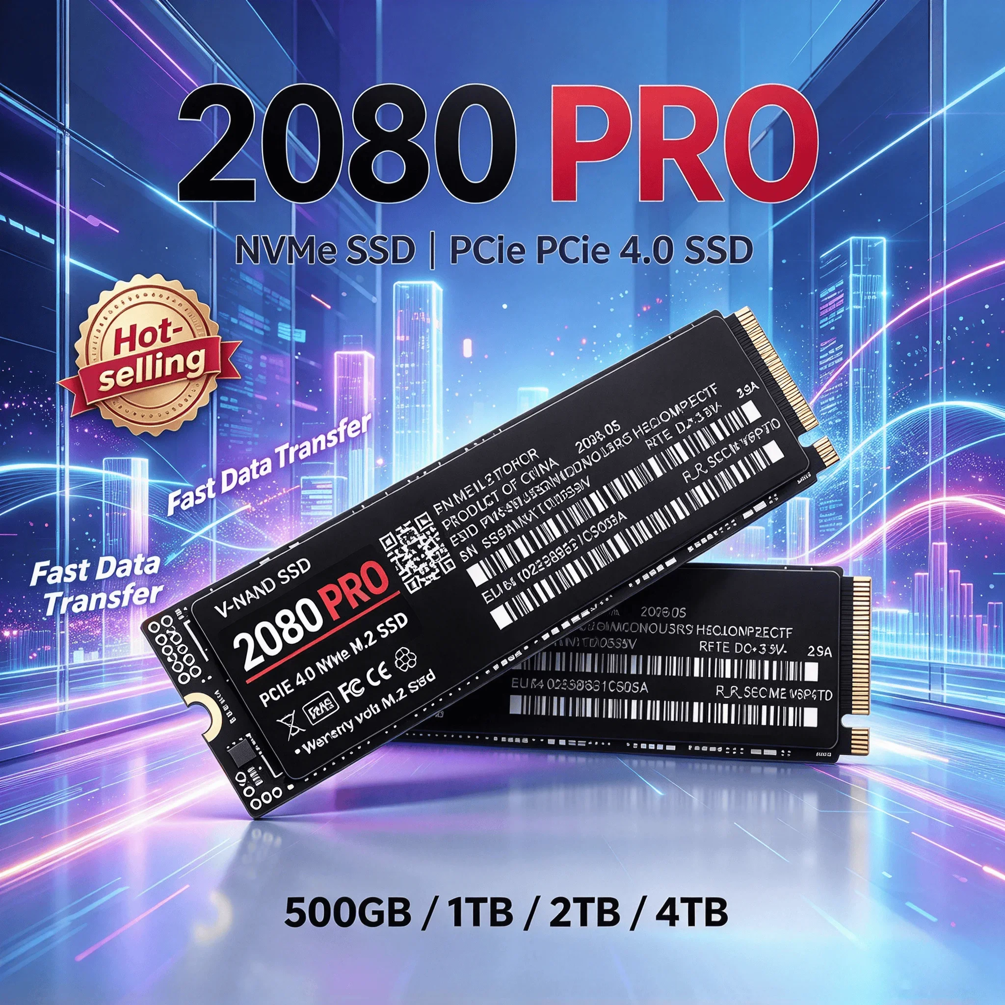 2080 PRO M2 NVMe PCIe4 High Speed SSD 500GB 1TB 2TB 4TB Internal Solid State Drive for Gaming Office PC Laptop 7300MB/s