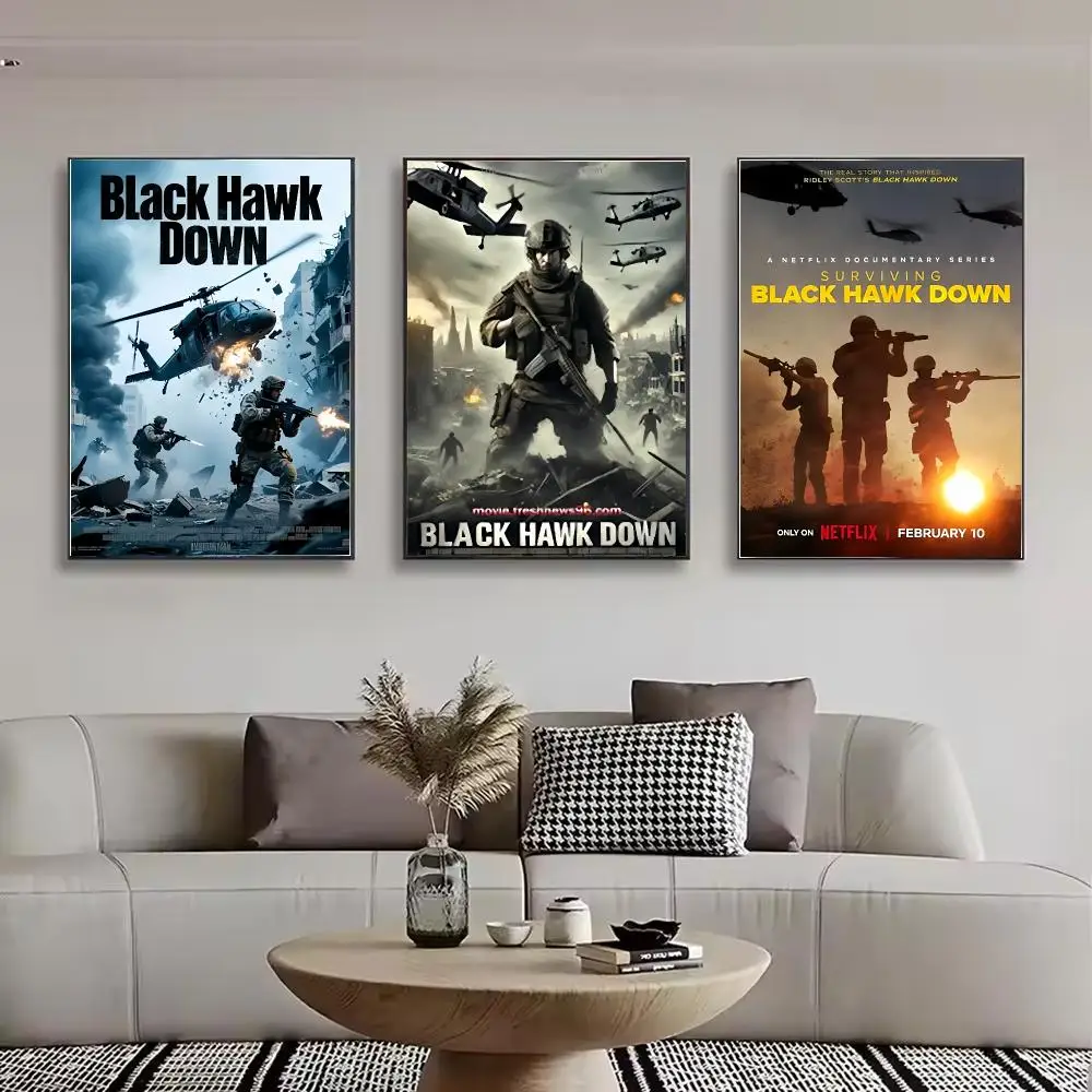 Movie War B-Black Hawk D-Down Painting Calligraphy Canvas Poster Wall Art for Bedroom Living Room Home Decor Gift