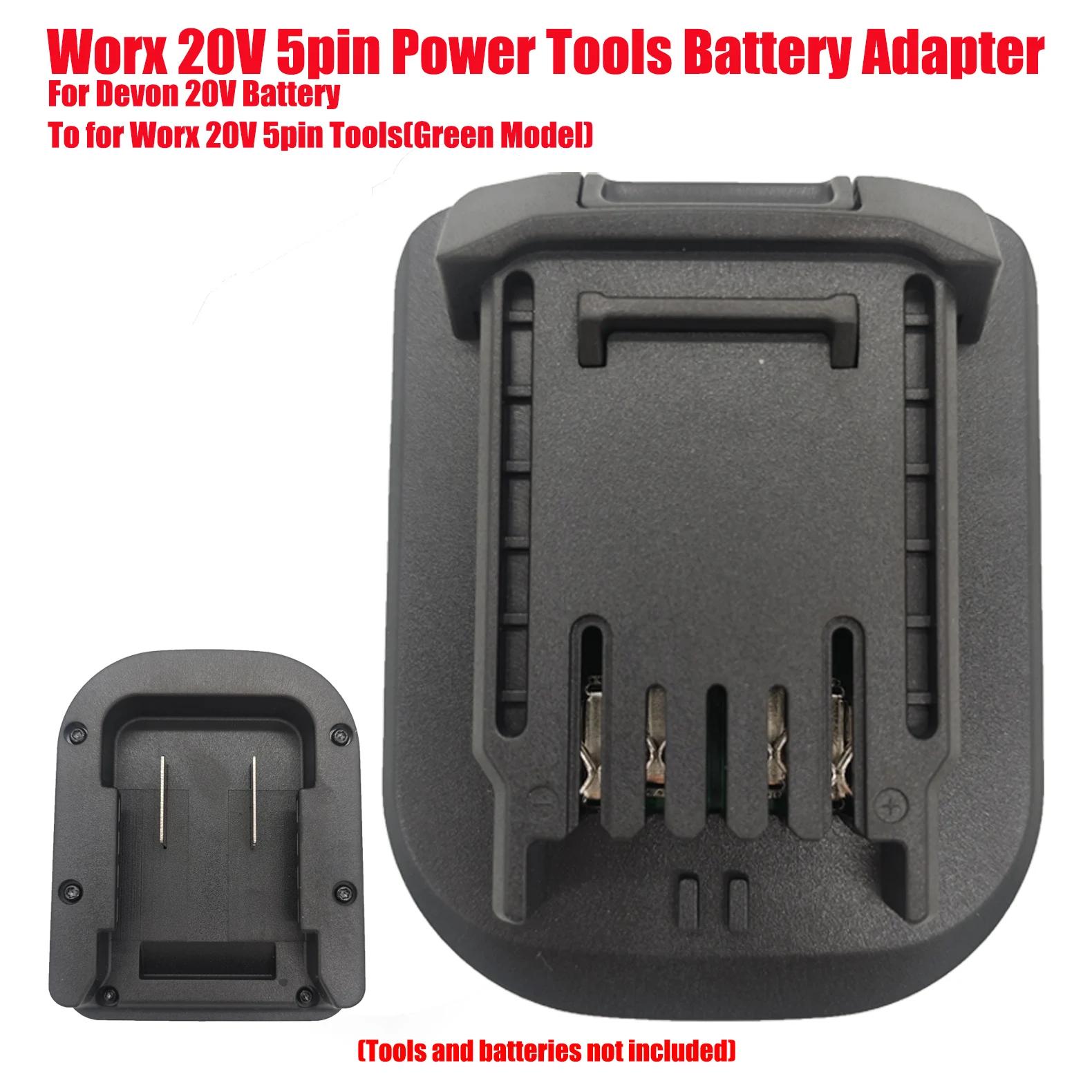 

HAKSINKY Power Tools Battery Adapter Converter for Devon 20V Battery To for Worx 20V 5pin Tools (Green Model) for Worx 20V 5pin