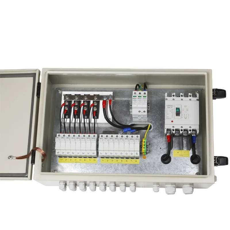 PV IP65 lightning protection Iron String Box Combiner Lock Box  for Solar Panels 10 Strings 10 Input 1 Output