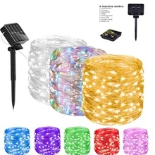 Светодиодная солнечная лампа из медной проволоки, уличный светильник для двора, свадебный фестиваль, атмосфера, украшение, цветная лампа из медной проволоки