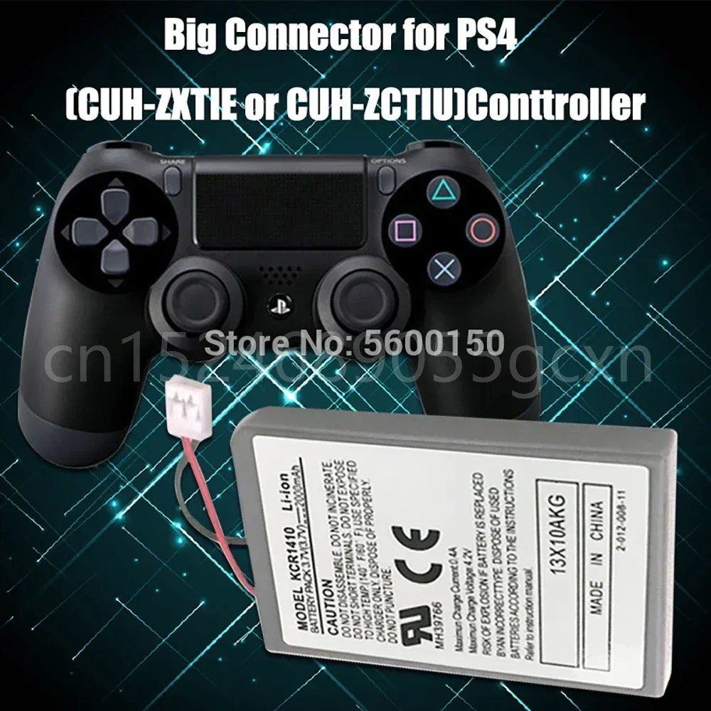 Replacement Battery Pack for Sony PS4 Pro Slim Bluetooth DualShock Controller CUH-ZCT2 CUH-ZCT2U 3.7V 2000mAh Lithium Battery
