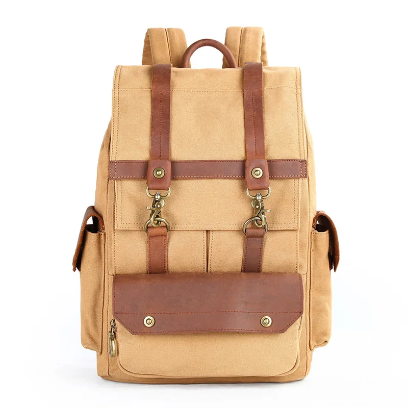

Casual retro canvas bag - trendy fashion computer bag - travel waterproof and durable backpack for two-shoulder carrying