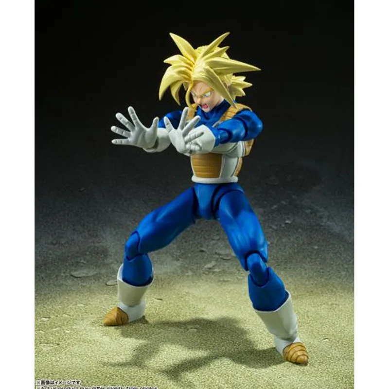 Bandai genuíno s.h. figuarts anime figura super saiyan troncos figura de ação brinquedos para menino crianças presente modelo colecionável ornamentos