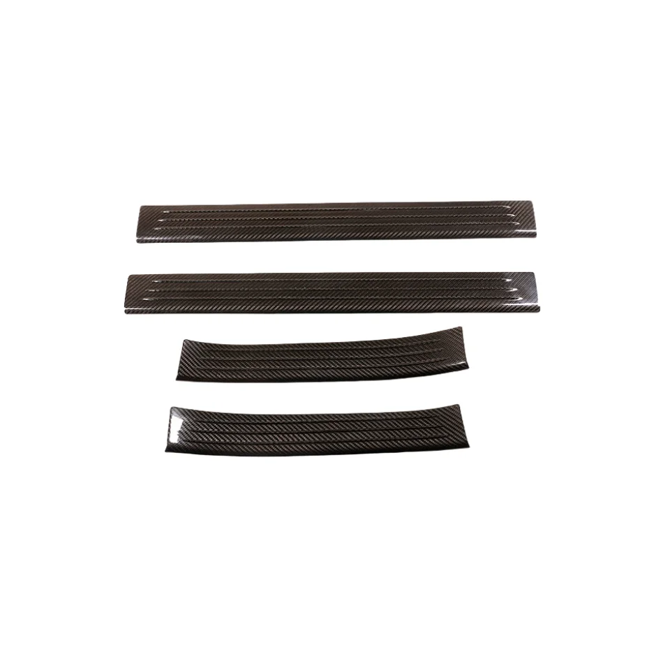 For Porsche Macan 2014-2020 Outer Door Sill Plate Carbon Fiber Interior Accessories Welcome Panel Decoration