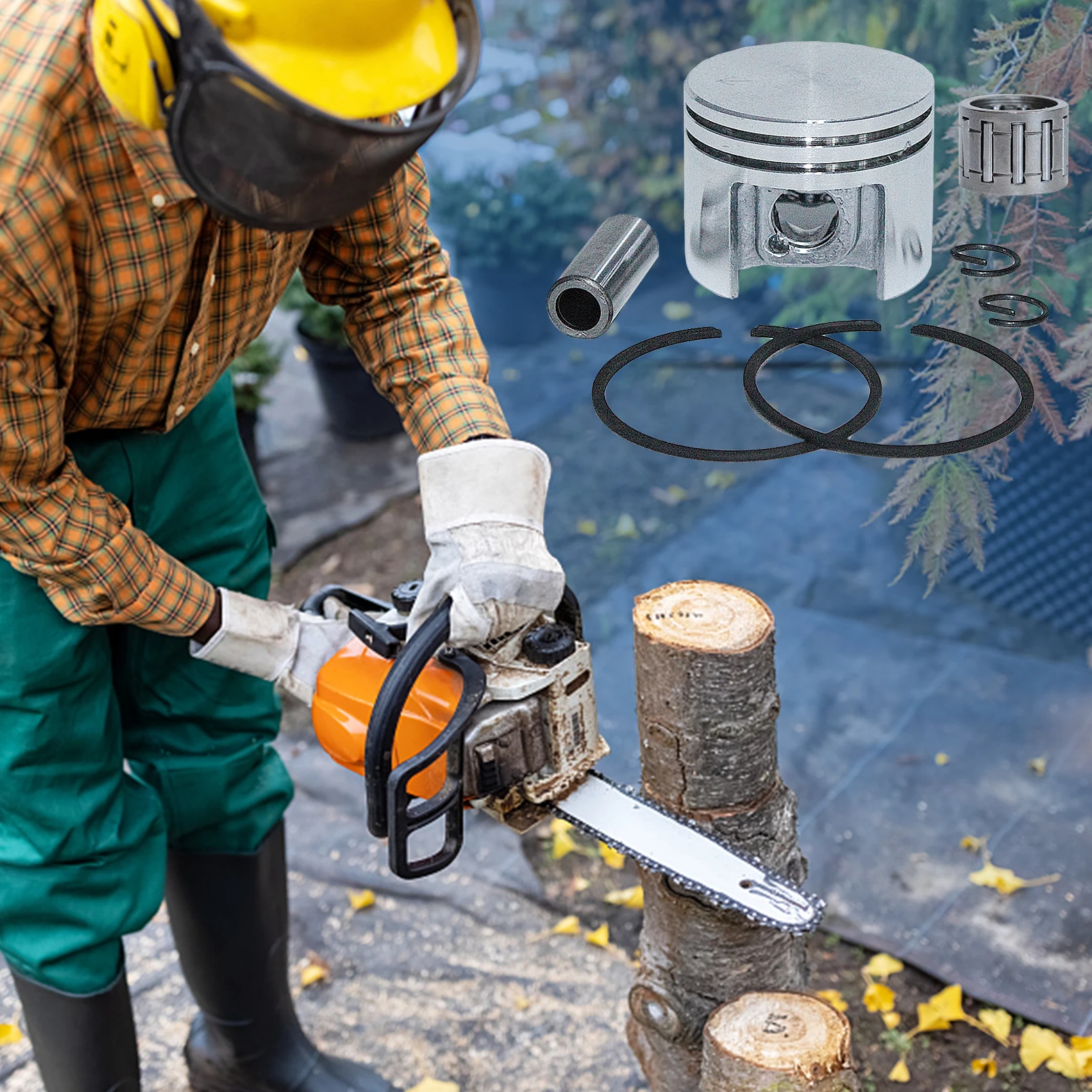 38mm Pierścienie tłokowe 10mm Łożysko igiełkowe z pierścieniem zabezpieczającym do piły łańcuchowej STIHL MS180 018 MS 180 Część zamienna 1130 030 2004 бензопила
