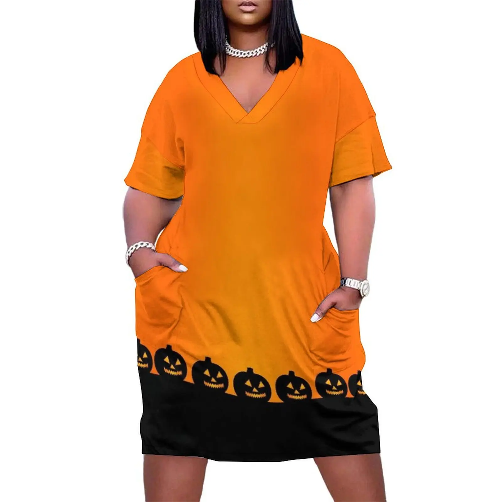 

Jack-O'-Lanterns Loose Pocket Dress Elegant gowns ladies dresses for special occasion summer dresses womens 2025 Woman clothes