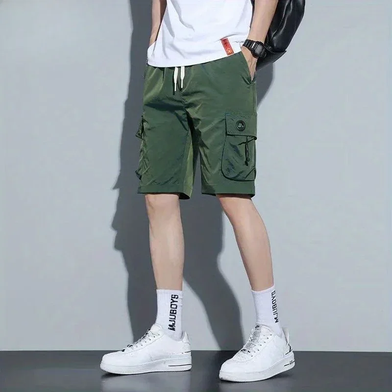 Men's Cargo Shorts Baggy Elastic Waist Loose Wide Blue Male Short Pants Big and Tall Designer Comfortable Popular Jorts Casual