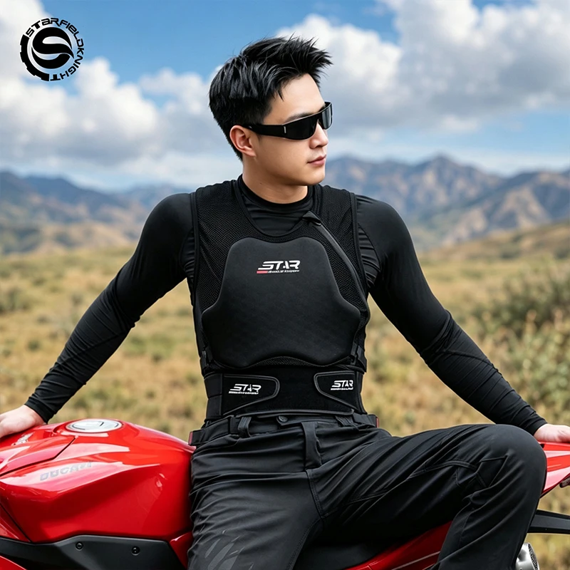 SFK Motorcycle Rider Vest Soft Armor Chest&Back Protective Vest Newest Summer Breathable High Quality Body Safety Riding Gears
