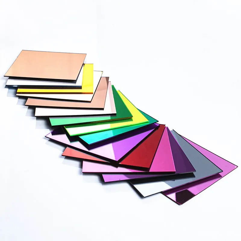 2MM 3MM Acrylic Gold colorful Mirror Square Sheet Plastic Pier Glass Hotel Decorative Lens Plexiglass Not Easy To Broken