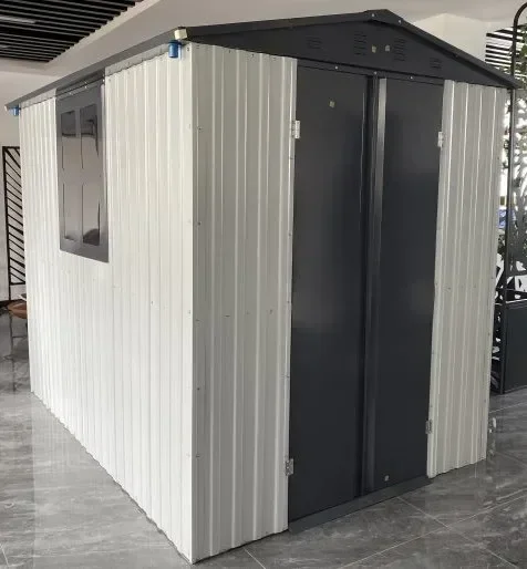 Galvanized Steel Shed Outdoor Storage Metal Garden Shed with Peak Style Roof