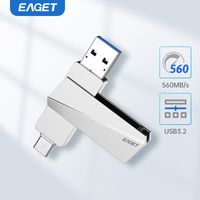 Eaget USB 3.2 Solid State Pen Drive 560MB/s High Speed SU60 Type C Flash Drive SSD 1TB 512GB 256GB 128GB Gen 2 Pendrive Flash