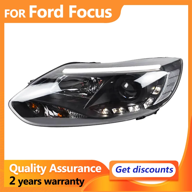 For Ford Focus 3 LED Headlights 2012 2013 2014 for focus ST LED DRL Head Lamps Angel Eye Bi Xenon Projector Lens high low Beam