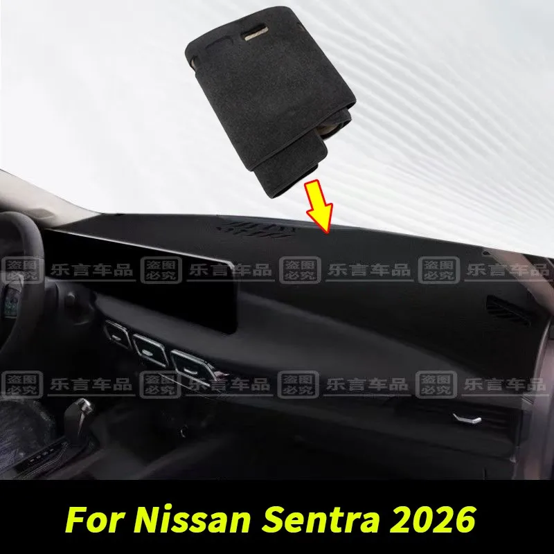 Black Anti-Glare Dashboard Cover Pad Carpet Dash Mat For Nissan Sentra 2026 2027