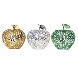 Nordic Apple Figurine Fruit Statue Crafts Sculpture Art Collectibles Ornament Metal for Living Room Kitchen Desktop Home Decor