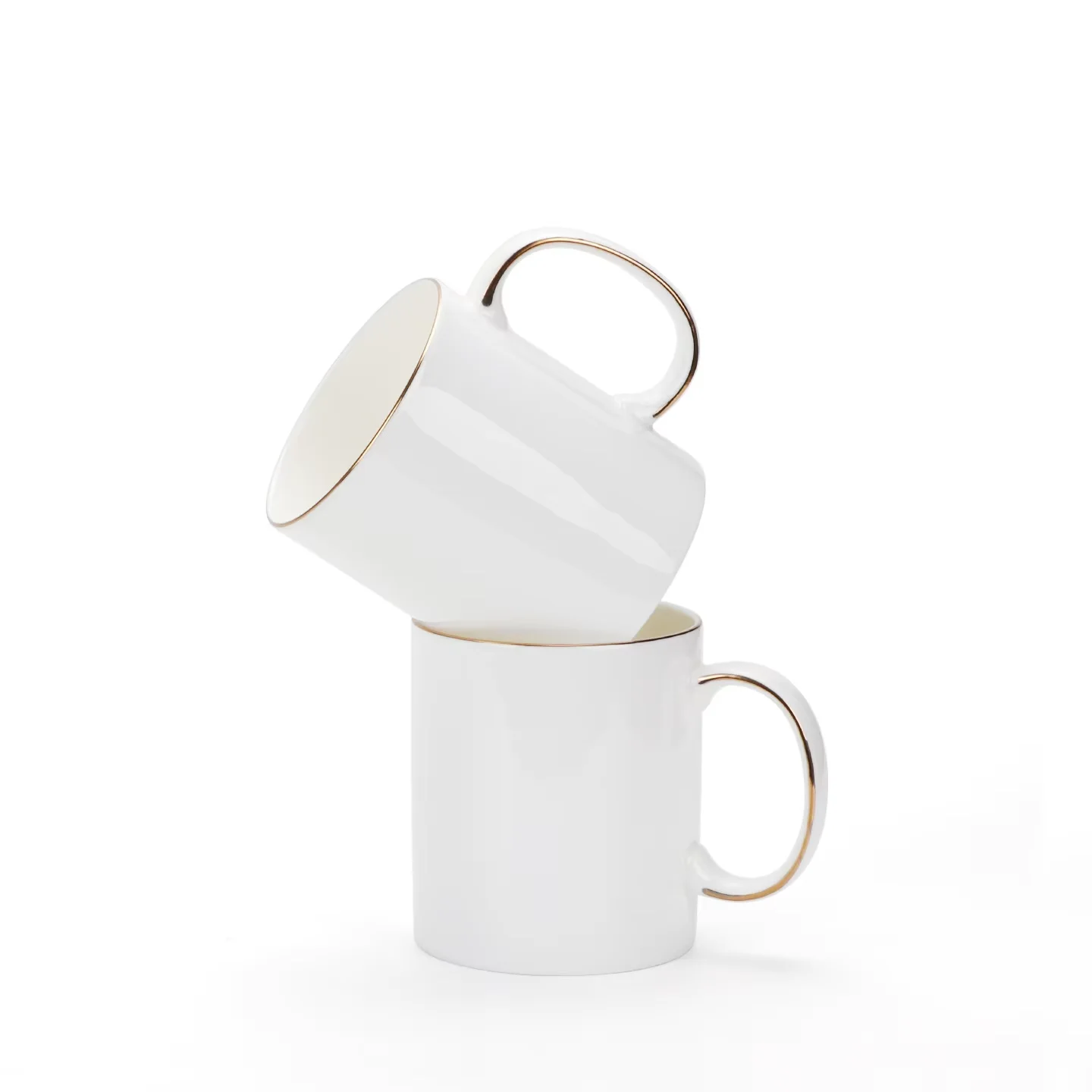 2Pcs Creative Sublimation Blank 11oz Mugs With Handle, Portable Drink Cups for Printing Any Logo and Image