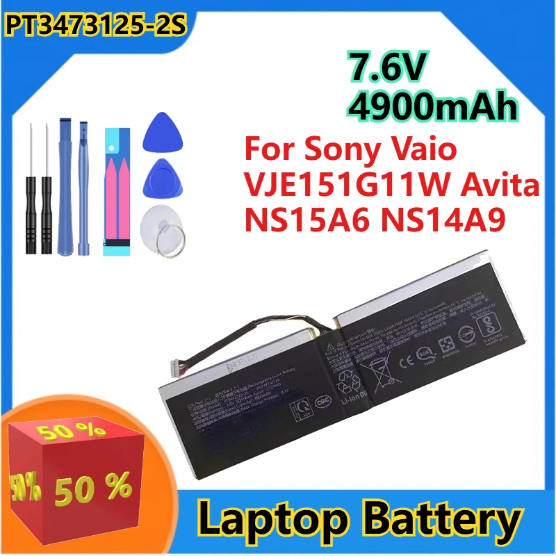 

For Sony Vaio VJE151G11W Avita NS14A9 NS15A6 High Quality PT3473125-2S Laptop Battery 7.6V 4900mAh+tools