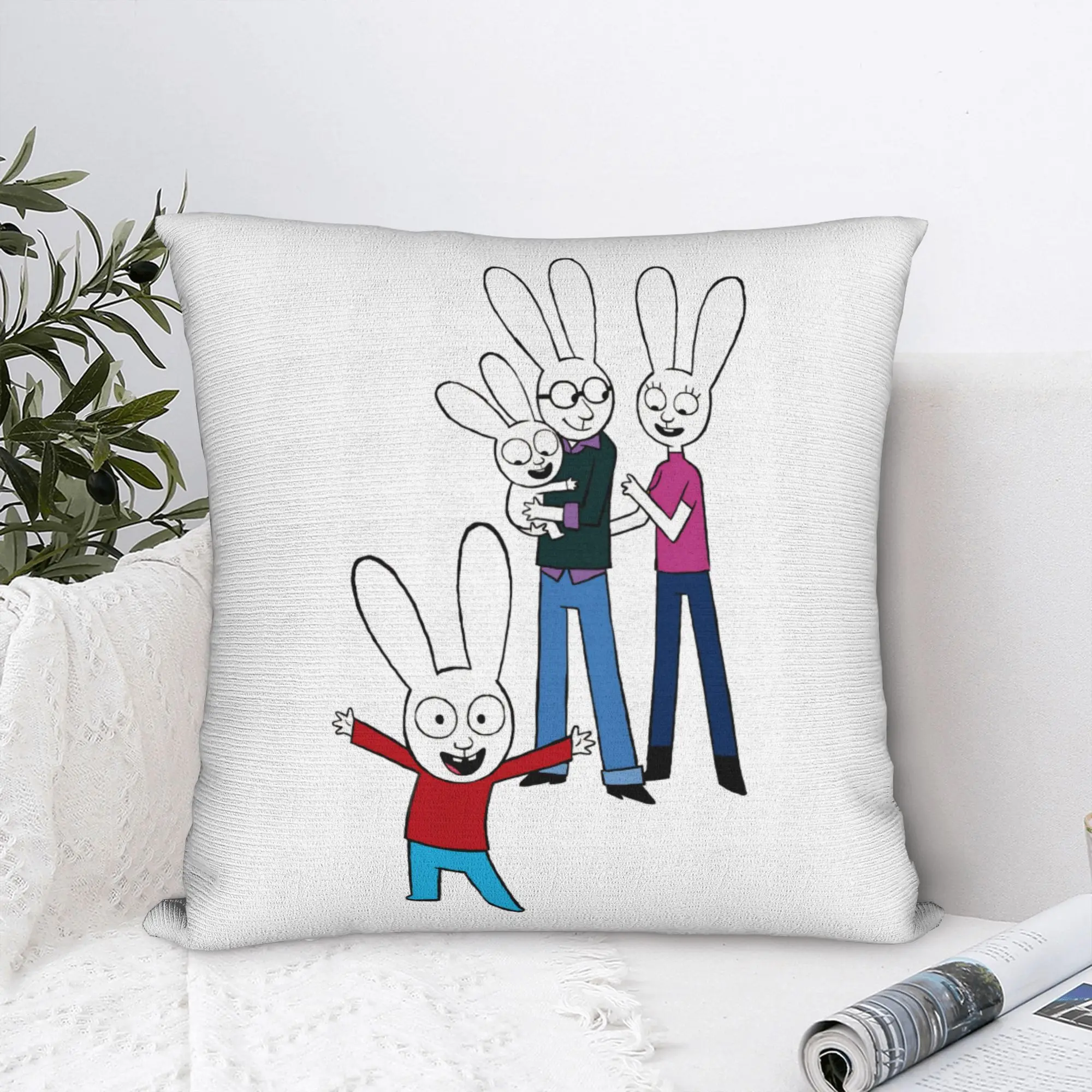 Simons Super Rabbit Post Throw Pillow Cover Polyester Decorative Pillow  45*45cm Pillowcase