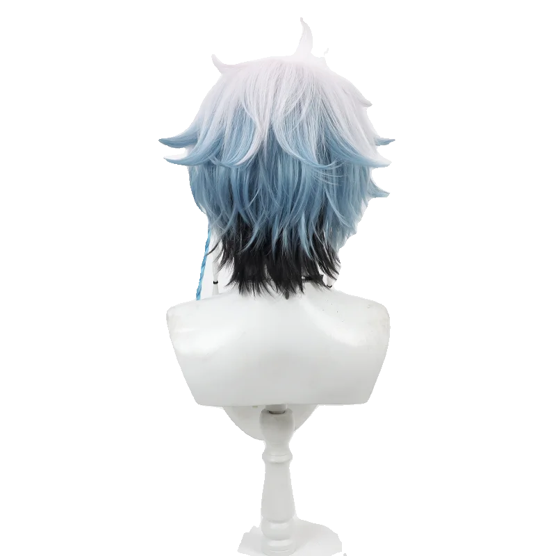 가상 유튜브 Vtuber 옥타비오 코스프레 가발 할로윈 카니발 파티 소품 합성 머리 내열성 섬유 + 가발 모자