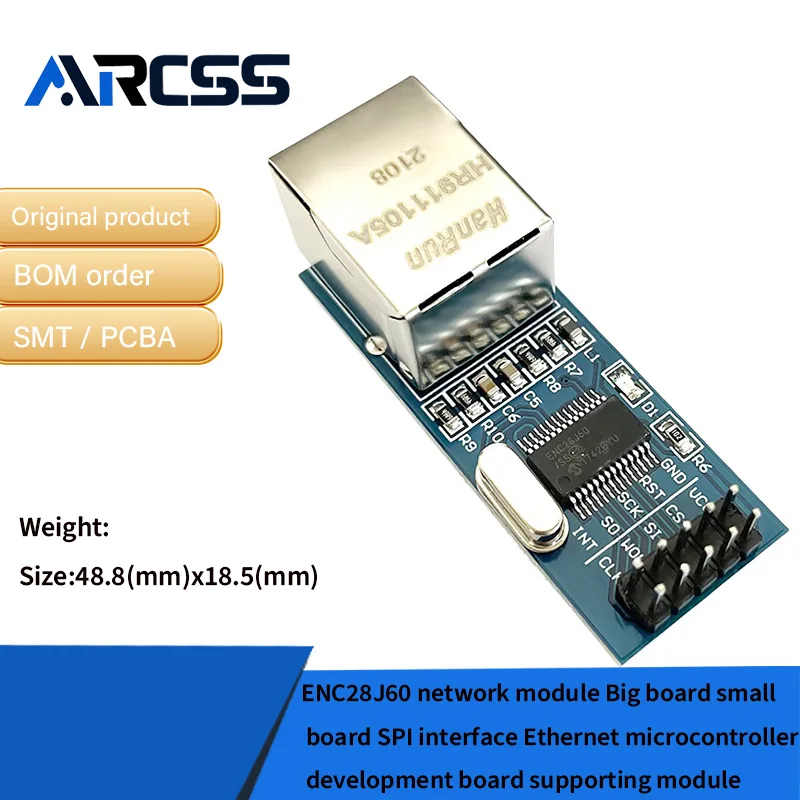 ENC28J60 netwerkmodule Groot bord klein bord SPI-interface Ethernet microcontroller ontwikkelbord ondersteunende module