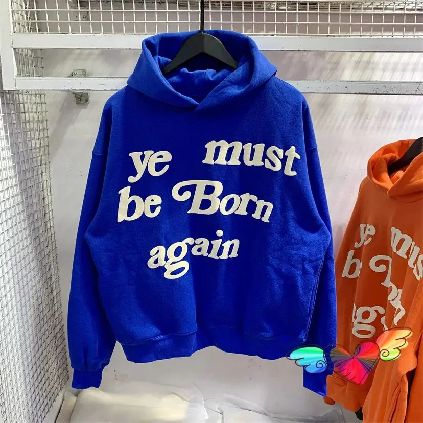 2024fw Puff Print Kanye West Hoody Men Women Pink Ye Must Be Born Again Hoodie Oversize Fit Pullovers CPFM Sweatshirts