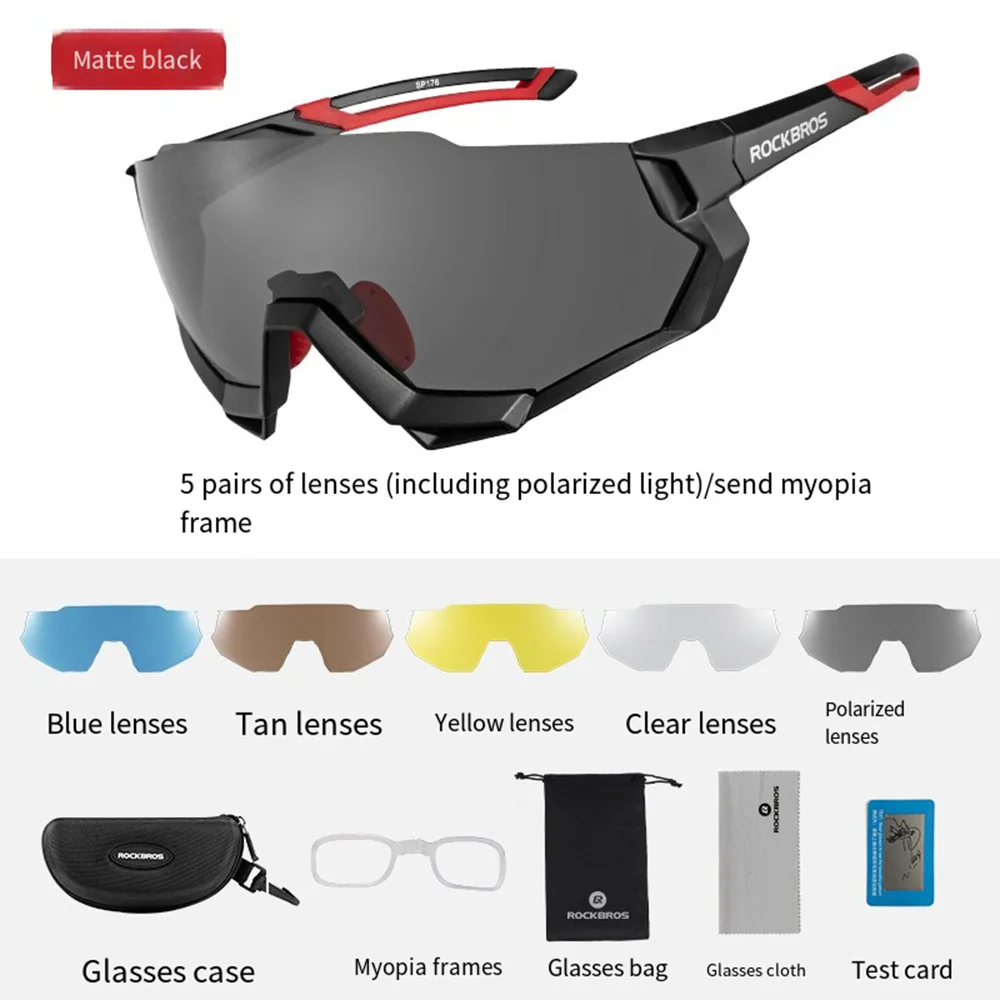 

Bicycle Cycling Glasses, Polarized Color Changing, Windproof Sand , Nearsighted, Running Near-sighted Frames Sunglasses