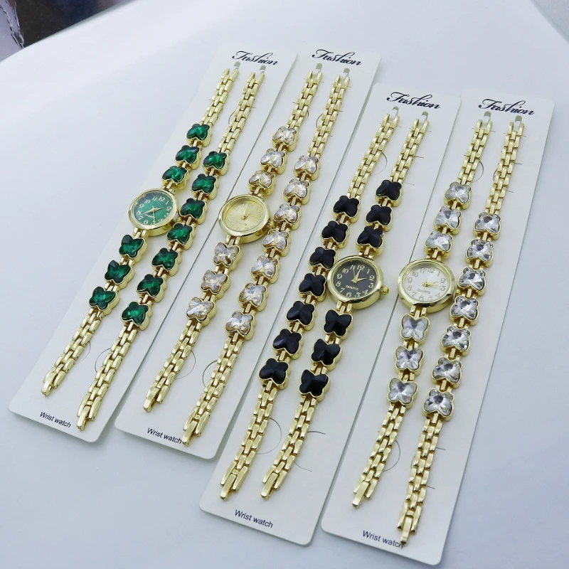 Женские кварцевые часы-браслет, модные аксессуары для часов с маленькой пластиной, модные часы-бабочка, Relojes Para Mujer