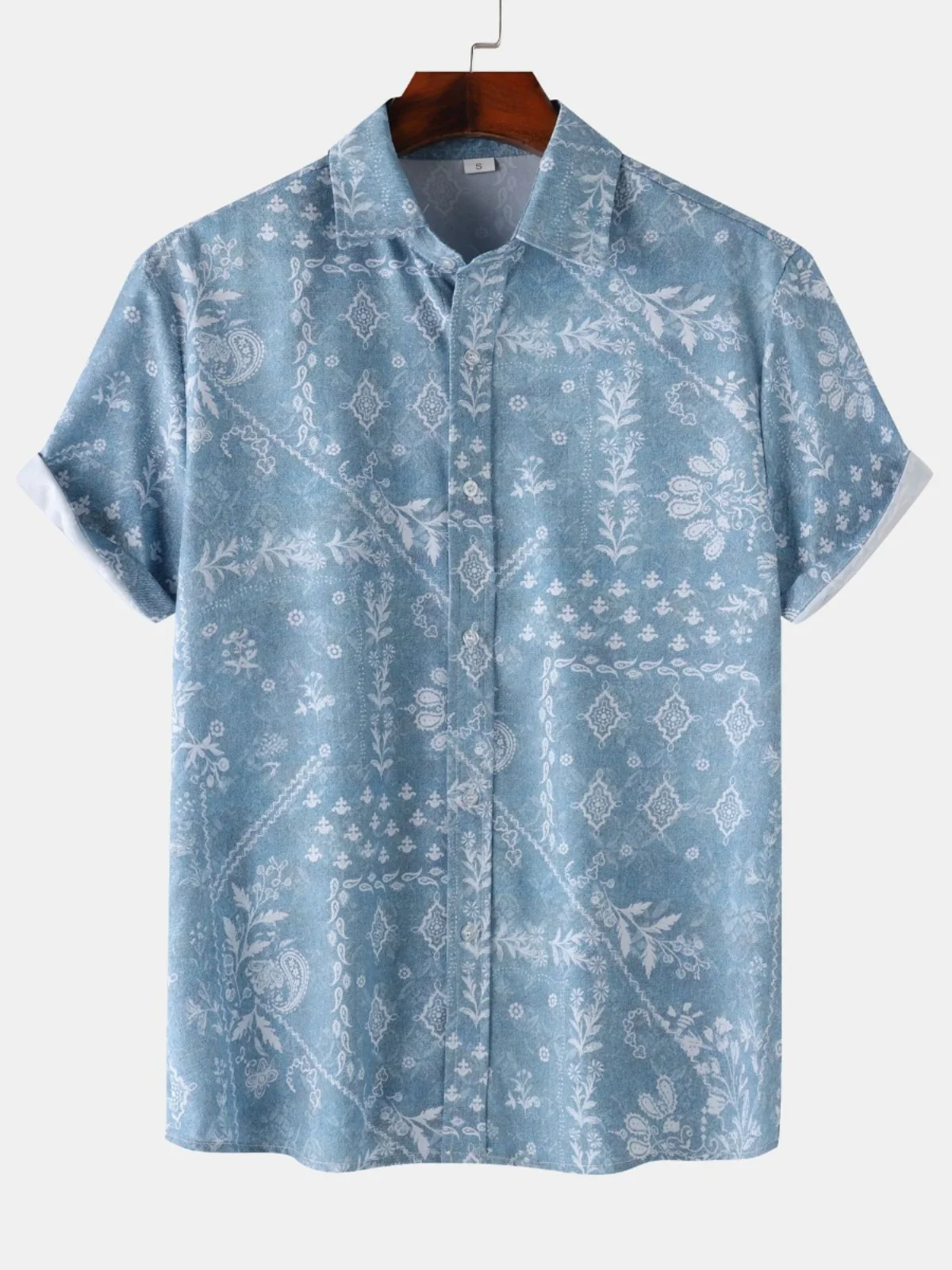 

Loose Men's Summer irt Floral Print Collar ort Sve Beachwear Casual Comfortable Fit M Model Summer Faion 2024