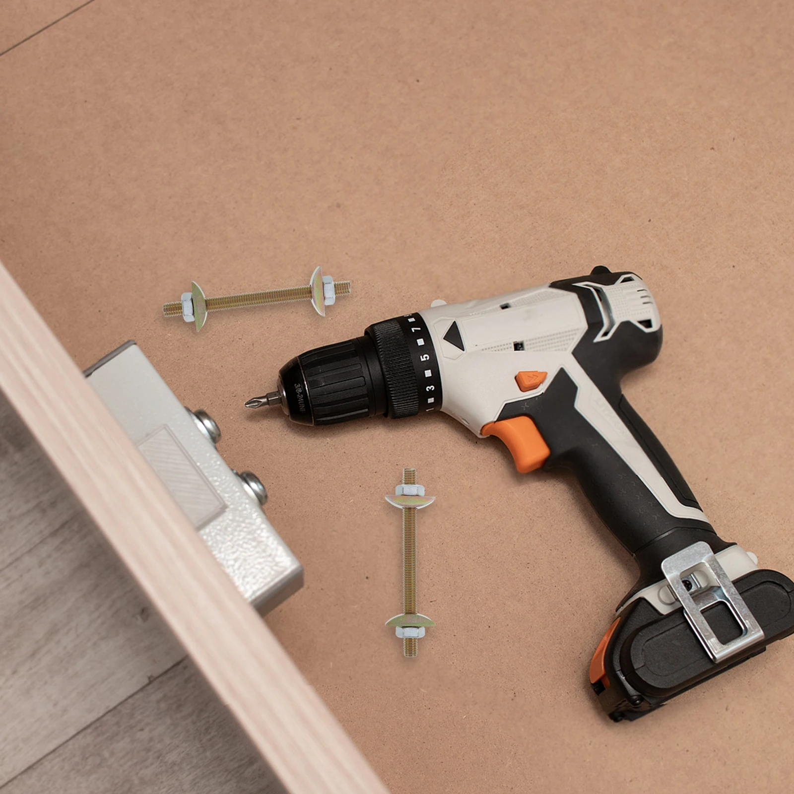 

8Pcs Bed Frame Hardware Connector Kit Stainless Steel Furniture Fasteners for Design and Structural Stability