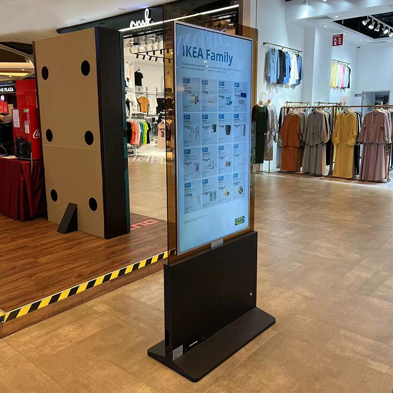 Ultra Slim 4K Mini-LED Dual Screen Digital Signage Display Floor Stand Kiosk Android for Retail Store Commercial Use