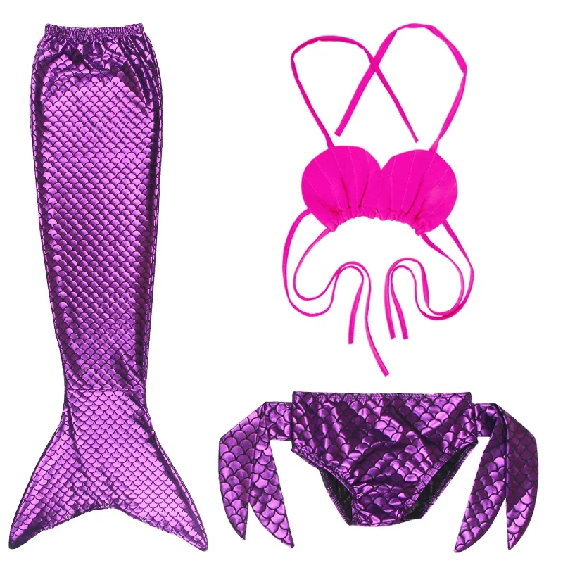 Kids Beach Bikini Swimsuit, Mermaid Cosplay Swimsuit,Little Girl Mermaid Tail Props,