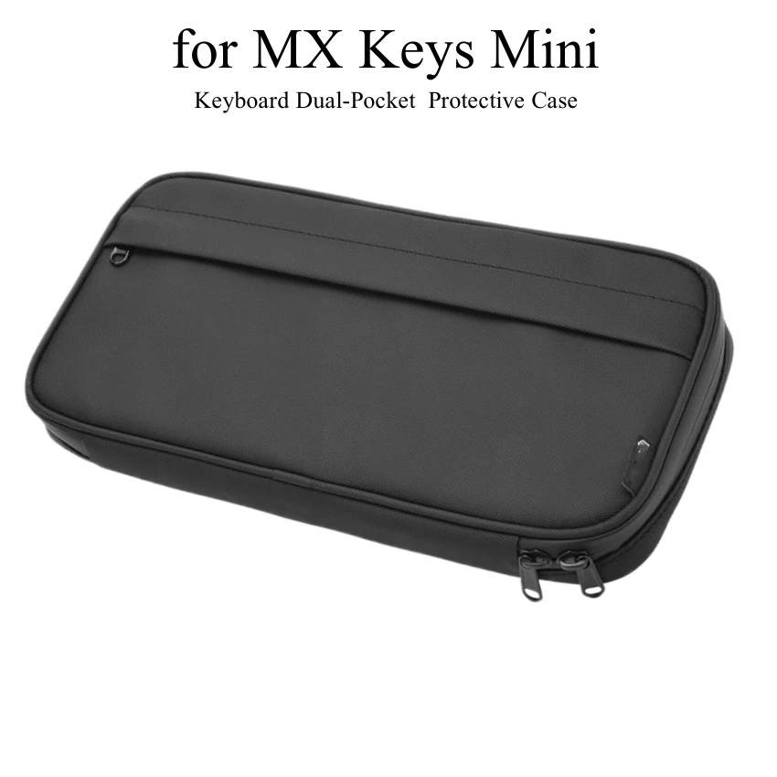 Keyboard Dual-Pocket Shock-Proof Protective Case for MX Keys Mini Keyboard Carrying Case Accessories