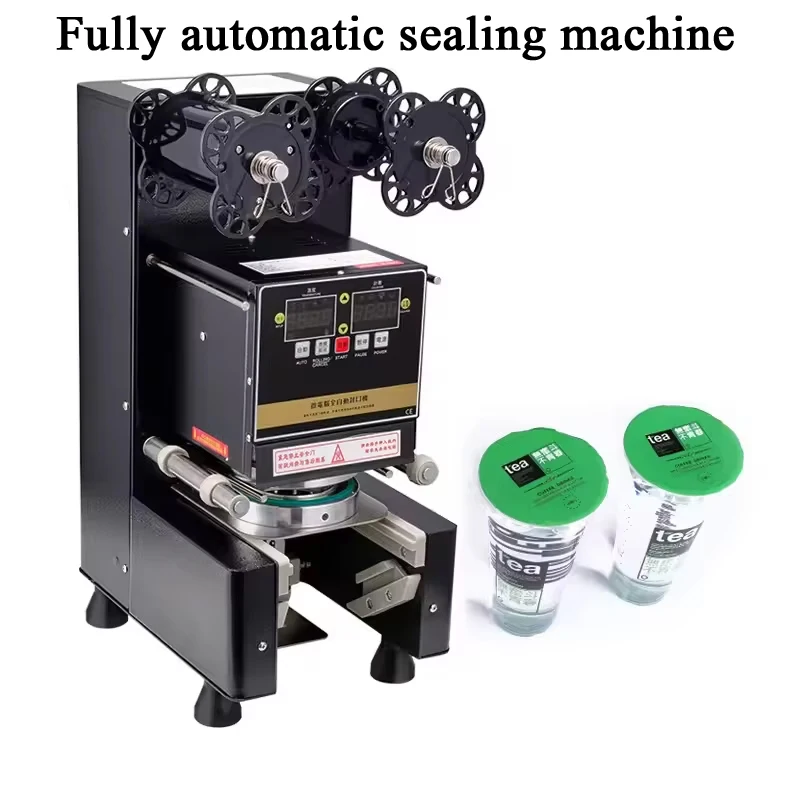 PBOBP Bubble Tea Sealing Machine Machine Plastic Paper Cup Sealing Machine Sealer for Bar Milk Tea Shop Film Packing Machine