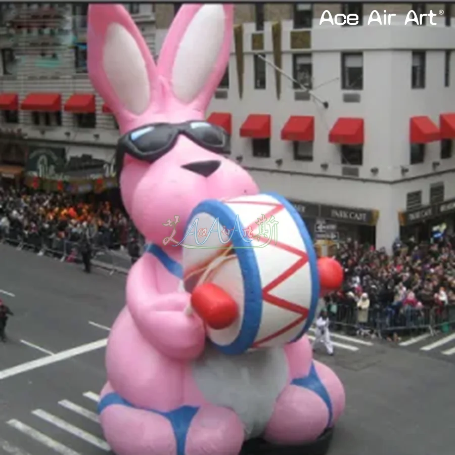 

Cool Inflatable Easter Bunny Percussion Bunny Mascot For Street Parade/Event Atmosphere Decoration