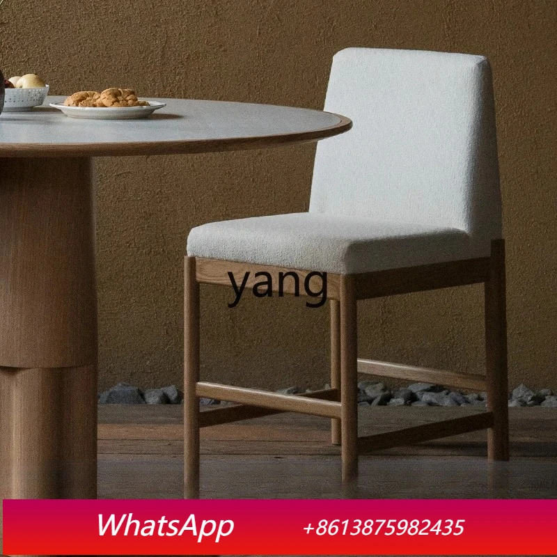 

LT Fabric Soft Bag Household Light Luxury Premium New Chinese Solid Wood Backrest Chair