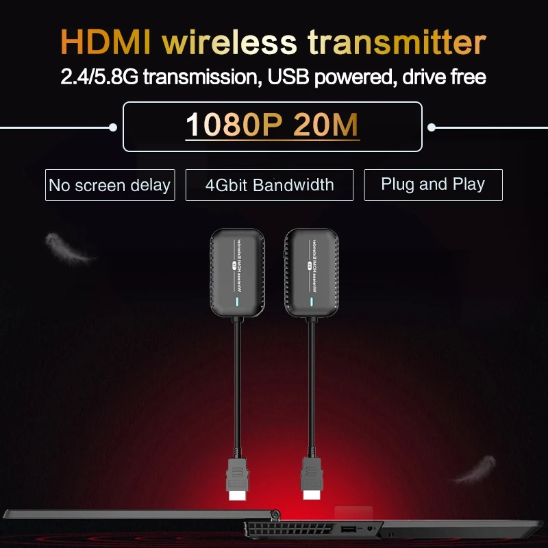 5G wifi HD Wireless HDMI-Compatible Video Transmitter Receiver Extender Display Adapter Dongle for PC TV Stick Monitor Projector