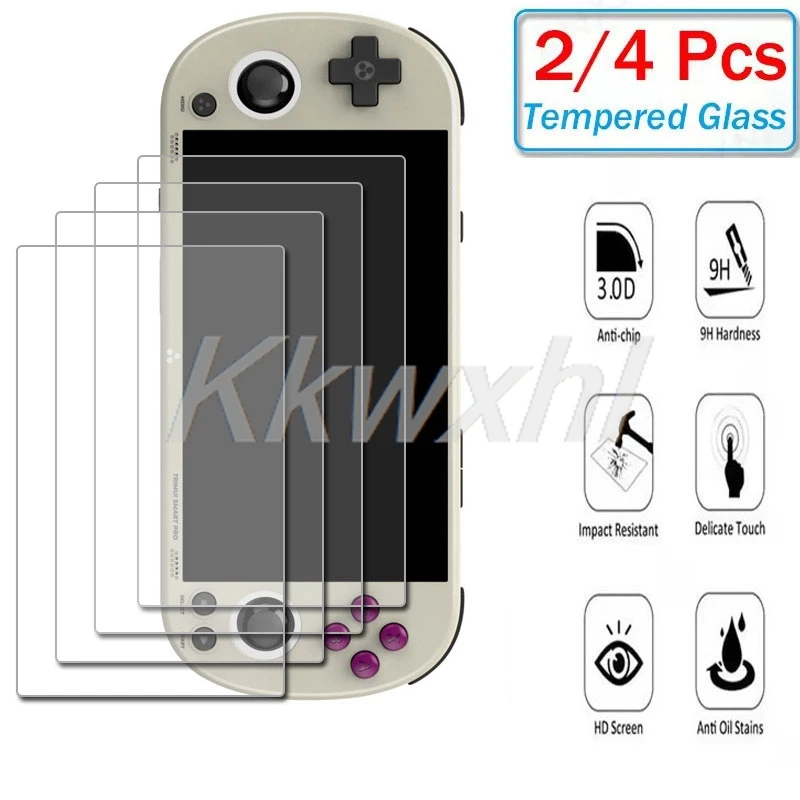 2-4 قطعة 9H HD الزجاج المقسى ل Trimui الذكية برو 4.96 "الريترو لعبة وحدة التحكم على TrimuiSmartPro SmartPro واقي للشاشة غطاء الفيلم