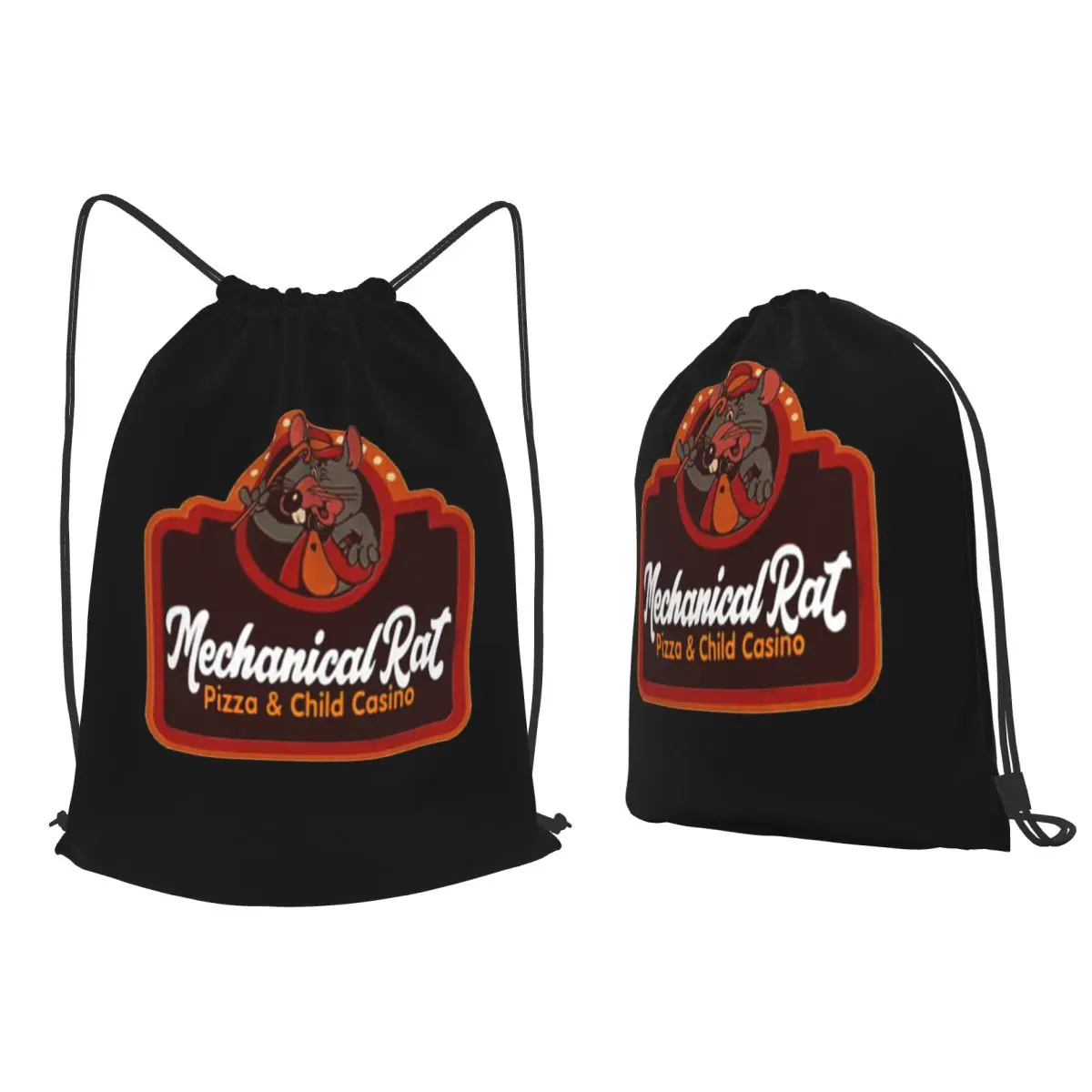 

Mechanical Rat Pizza And Child Casino Backpacks Fashion Drawstring Bags Storage Bag Book Bags for Man Woman Students