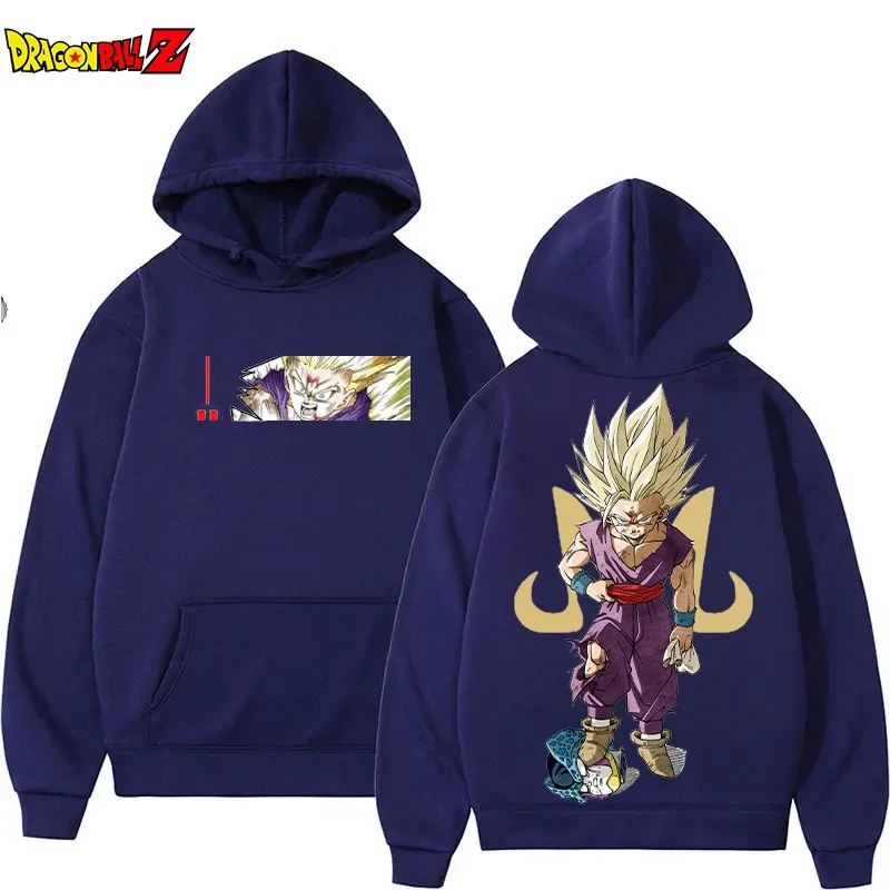 アニメ ドラゴンボール Z 超サイヤ人悟飯プリントパーカー、ファンや日常着に最適なカジュアルで快適なフード付きスウェットシャツ