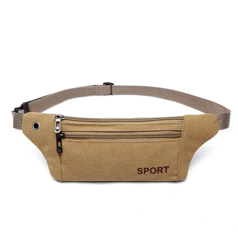 Outdoor Sports Phone Waistpack Multi Functional Invisible Wallet Men's Casual Canvas Waistpack Instagram