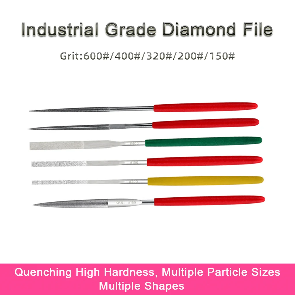 3*140mm Diamond Files For Grinding Metal Jeweler Stone Wood Carving Craft Double-cut Plating Needle File DIY Hand Tools 150-600#