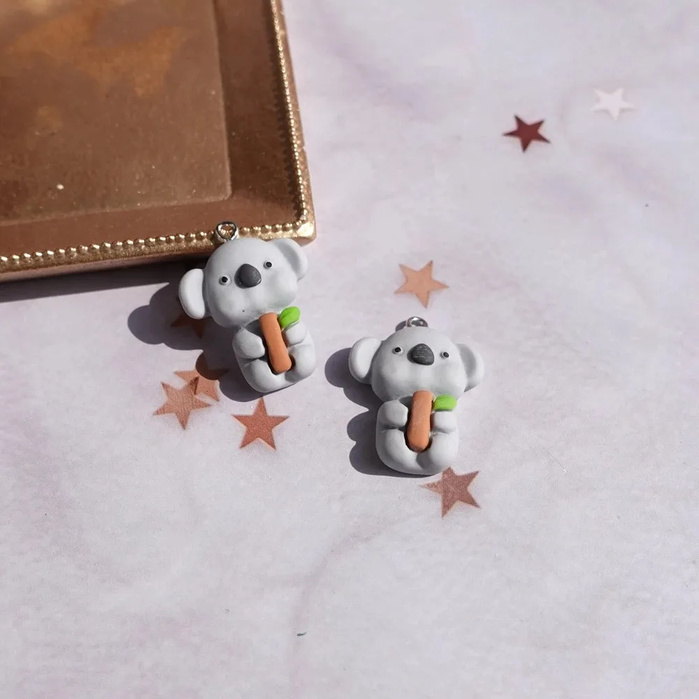 10 Pack Bulk Wholesale Lovely Koala Flatback Charms Decor Pendants DIY Accessories for Bracelets Earrings Jewelry Findings